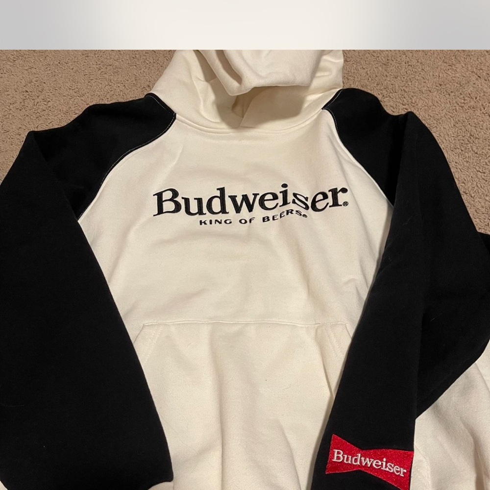 Budweiser Red and White Logo on Black Sleeve